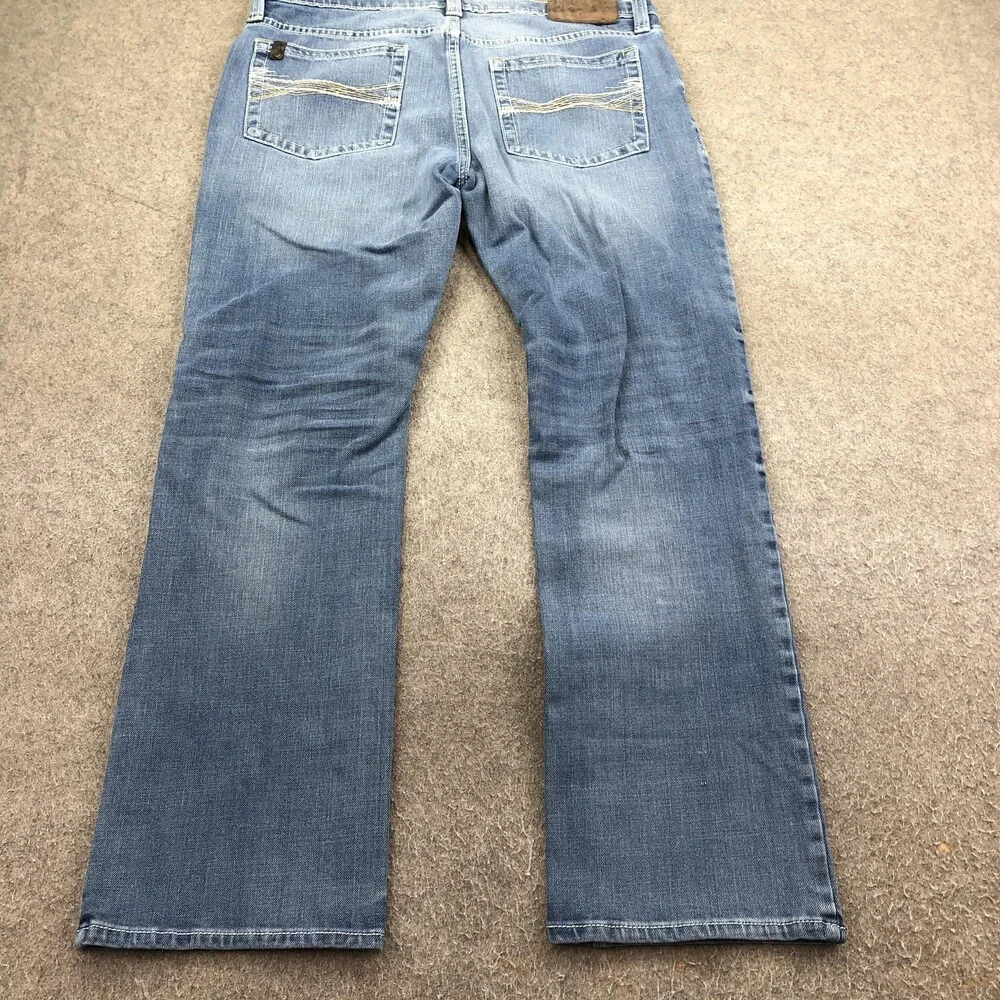 Cody James Jeans Mens 34x32 Blue Light Wash Relaxed Straight Stretch Denim